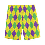 Mardi Gras Fat Tuesday Argyle Print Men's Sports Shorts