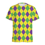 Mardi Gras Fat Tuesday Argyle Print Men's Sports T-Shirt