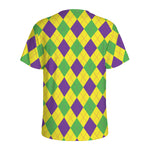 Mardi Gras Fat Tuesday Argyle Print Men's Sports T-Shirt