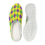Mardi Gras Fat Tuesday Argyle Print Mesh Casual Shoes