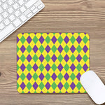 Mardi Gras Fat Tuesday Argyle Print Mouse Pad