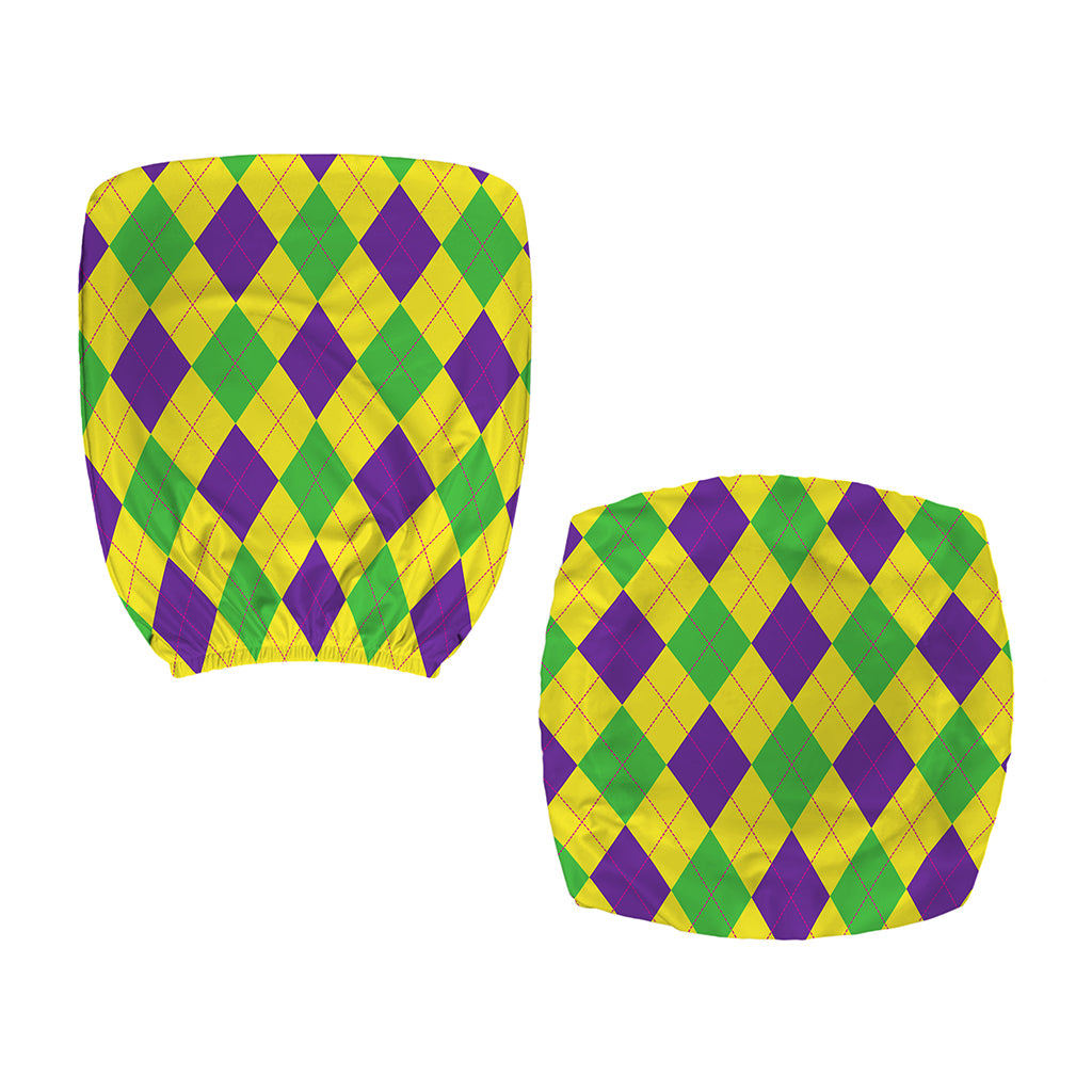 Mardi Gras Fat Tuesday Argyle Print Office Chair Cover