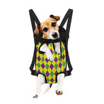 Mardi Gras Fat Tuesday Argyle Print Pet Carrier Backpack