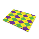Mardi Gras Fat Tuesday Argyle Print Pet Cooling Mat Cover