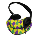 Mardi Gras Fat Tuesday Argyle Print Pet Sling Carrier