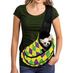 Mardi Gras Fat Tuesday Argyle Print Pet Sling Carrier