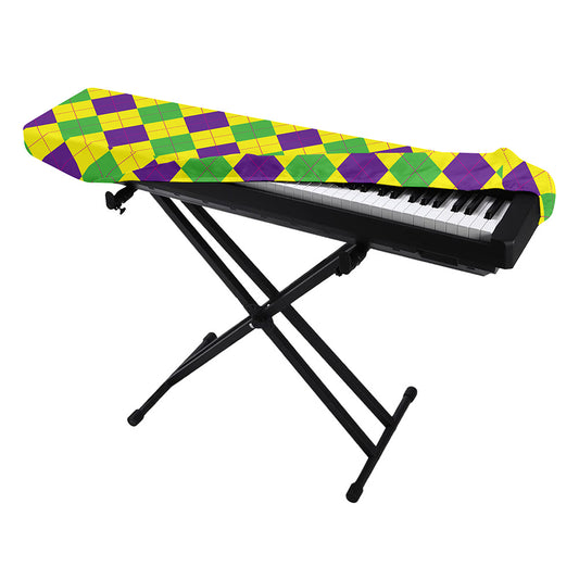 Mardi Gras Fat Tuesday Argyle Print Piano Keyboard Cover