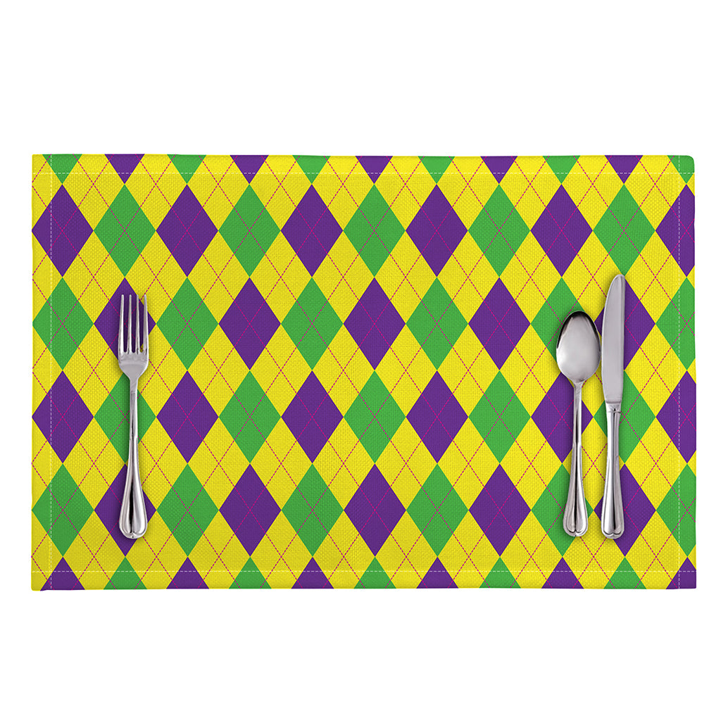Mardi Gras Fat Tuesday Argyle Print Placemat
