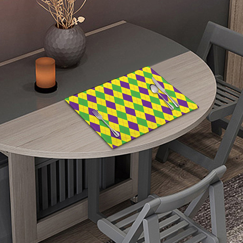 Mardi Gras Fat Tuesday Argyle Print Placemat