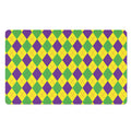 Mardi Gras Fat Tuesday Argyle Print Polyester Doormat
