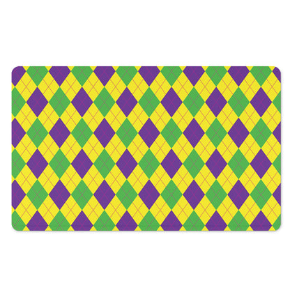 Mardi Gras Fat Tuesday Argyle Print Polyester Doormat