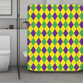 Mardi Gras Fat Tuesday Argyle Print Polyester Shower Curtain