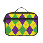 Mardi Gras Fat Tuesday Argyle Print Portable Lunch Bag
