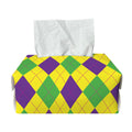 Mardi Gras Fat Tuesday Argyle Print Rectangle Tissue Box Cover