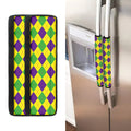 Mardi Gras Fat Tuesday Argyle Print Refrigerator Handle Covers
