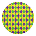 Mardi Gras Fat Tuesday Argyle Print Round Blanket