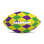 Mardi Gras Fat Tuesday Argyle Print Rugby Ball