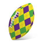 Mardi Gras Fat Tuesday Argyle Print Rugby Ball