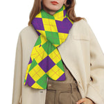 Mardi Gras Fat Tuesday Argyle Print Scarf