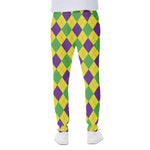 Mardi Gras Fat Tuesday Argyle Print Scuba Joggers