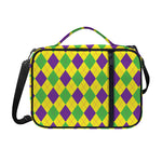 Mardi Gras Fat Tuesday Argyle Print Shoulder Strap Bible Bag