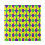 Mardi Gras Fat Tuesday Argyle Print Silk Bandana