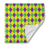Mardi Gras Fat Tuesday Argyle Print Silk Bandana