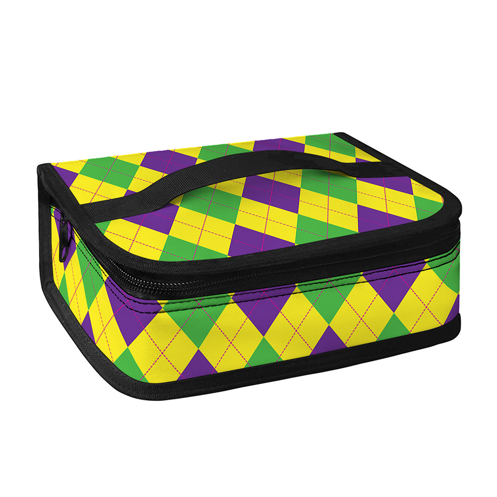 Mardi Gras Fat Tuesday Argyle Print Small Lunch Bag