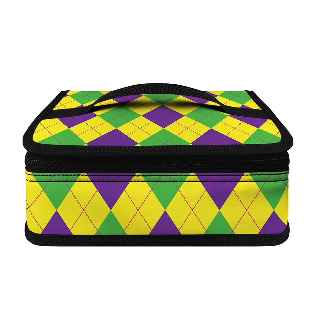 Mardi Gras Fat Tuesday Argyle Print Small Lunch Bag