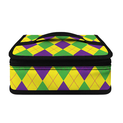 Mardi Gras Fat Tuesday Argyle Print Small Lunch Bag