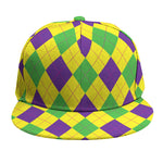 Mardi Gras Fat Tuesday Argyle Print Snapback Cap