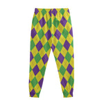 Mardi Gras Fat Tuesday Argyle Print Sweatpants