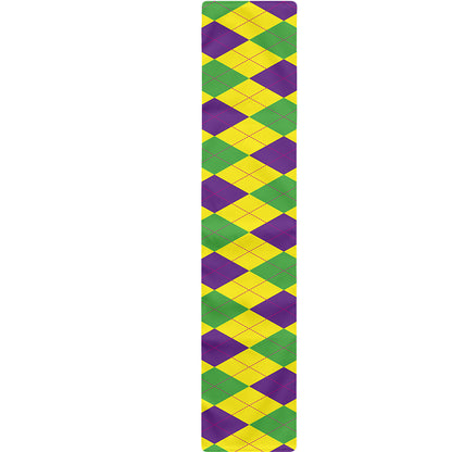 Mardi Gras Fat Tuesday Argyle Print Table Runner