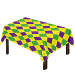 Mardi Gras Fat Tuesday Argyle Print Tablecloth