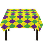 Mardi Gras Fat Tuesday Argyle Print Tablecloth
