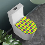 Mardi Gras Fat Tuesday Argyle Print Toilet Lid Cover