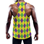 Mardi Gras Fat Tuesday Argyle Print Training Tank Top