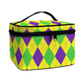 Mardi Gras Fat Tuesday Argyle Print Travel Makeup Bag