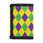Mardi Gras Fat Tuesday Argyle Print Trifold Wallet