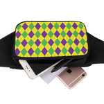 Mardi Gras Fat Tuesday Argyle Print Waist Bag