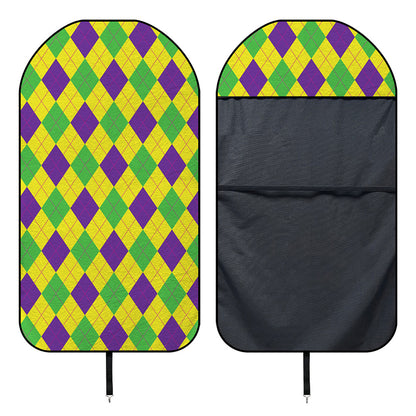 Mardi Gras Fat Tuesday Argyle Print Waterproof Car Seat Cover
