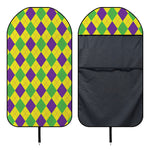 Mardi Gras Fat Tuesday Argyle Print Waterproof Car Seat Cover
