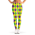 Mardi Gras Fat Tuesday Argyle Print Women's Leggings