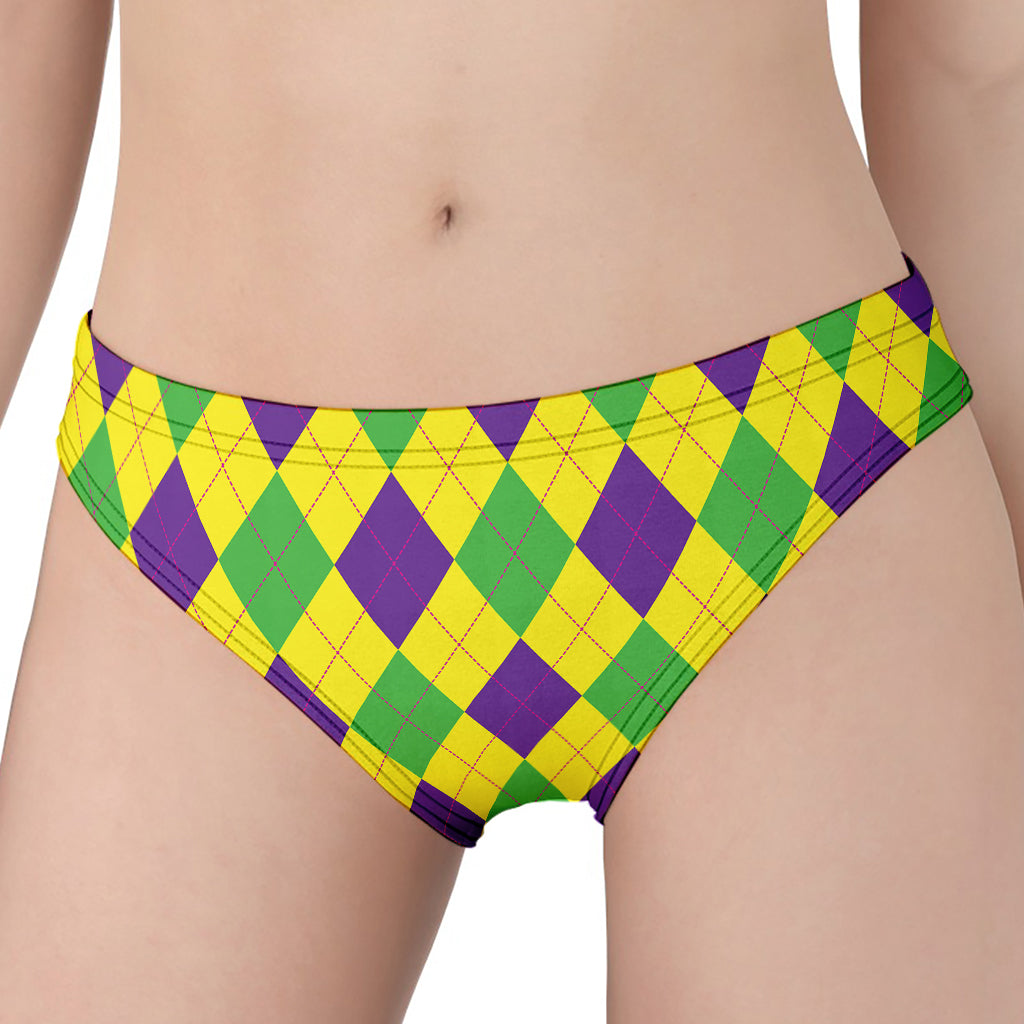 Mardi Gras Fat Tuesday Argyle Print Women's Panties