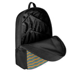 Mardi Gras Fat Tuesday Chevron Print 17 Inch Backpack