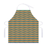 Mardi Gras Fat Tuesday Chevron Print Adjustable Apron