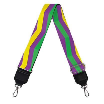 Mardi Gras Fat Tuesday Chevron Print Bag Strap