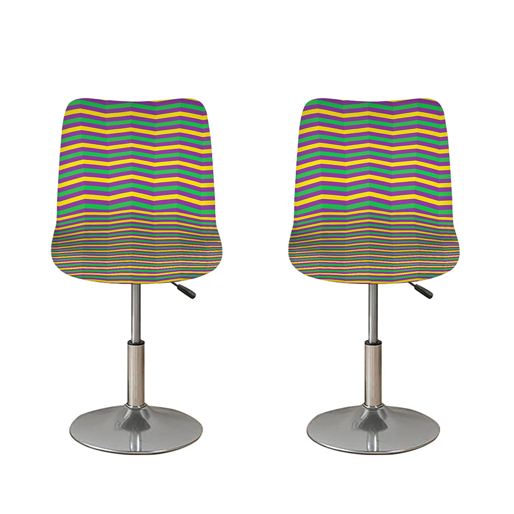 Mardi Gras Fat Tuesday Chevron Print Bar Stool Covers