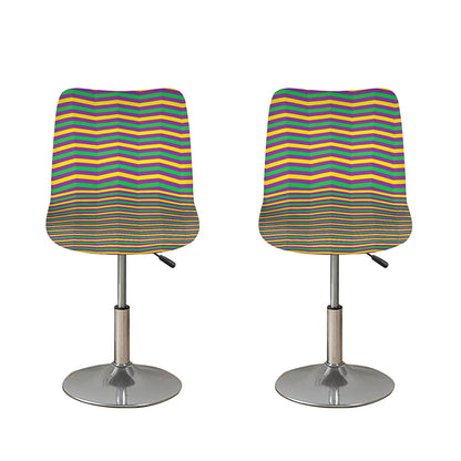 Mardi Gras Fat Tuesday Chevron Print Bar Stool Covers