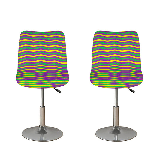 Mardi Gras Fat Tuesday Chevron Print Bar Stool Covers